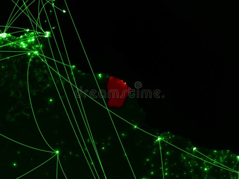 La Guyane française française sur la carte verte illustration de vecteur