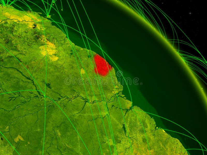 La Guyane française française sur le globe numérique illustration libre de droits