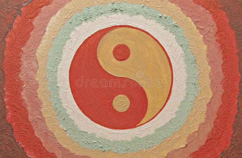 Yin yang painted symbol, circle of life. Concept for duality, dark - light, negative - positive, male - female, expanding and contracting, chakra healing, meditation. Yin yang painted symbol, circle of life. Concept for duality, dark - light, negative - positive, male - female, expanding and contracting, chakra healing, meditation.