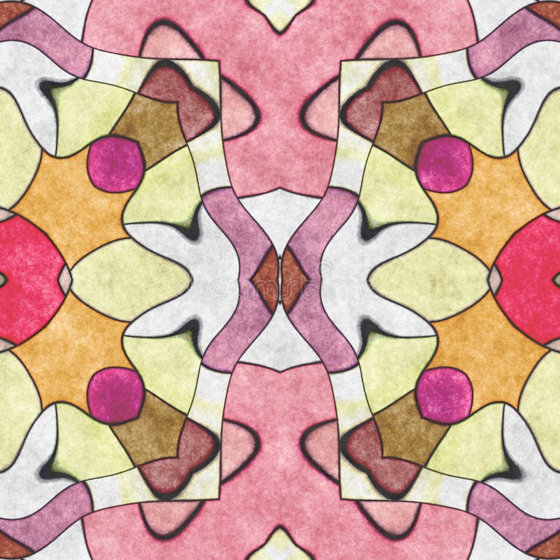 La géométrie sans couture de serviette fleurie Illustration de Digital 2D créée sans image de référence illustration stock