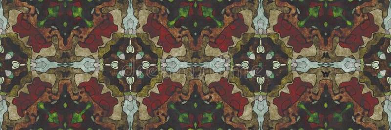 La géométrie sans couture de serviette fleurie Illustration de Digital 2D créée sans image de référence illustration stock