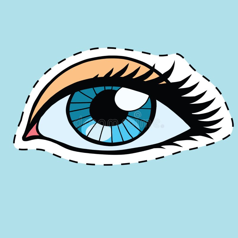 La hembra azul observa la etiqueta autoadhesiva de la muchacha o de la mujer libre illustration La hembra azul observa la etiqueta autoadhesiva de la muchacha o de la mujer libre illustration