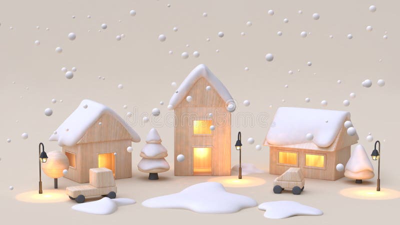 la historieta de madera del ciudad-pueblo del juguete del fondo de la nieve del invierno del concepto poner crema mínimo abstract ilustración del vector la historieta de madera del ciudad-pueblo del juguete del fondo de la nieve del invierno del concepto poner crema mínimo abstract ilustración del vector