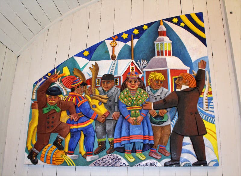 La iglesia de Jukkasjärvi es la iglesia preservada más vieja de Laponia, Suecia imagen de archivo La iglesia de Jukkasjärvi es la iglesia preservada más vieja de Laponia, Suecia imagen de archivo