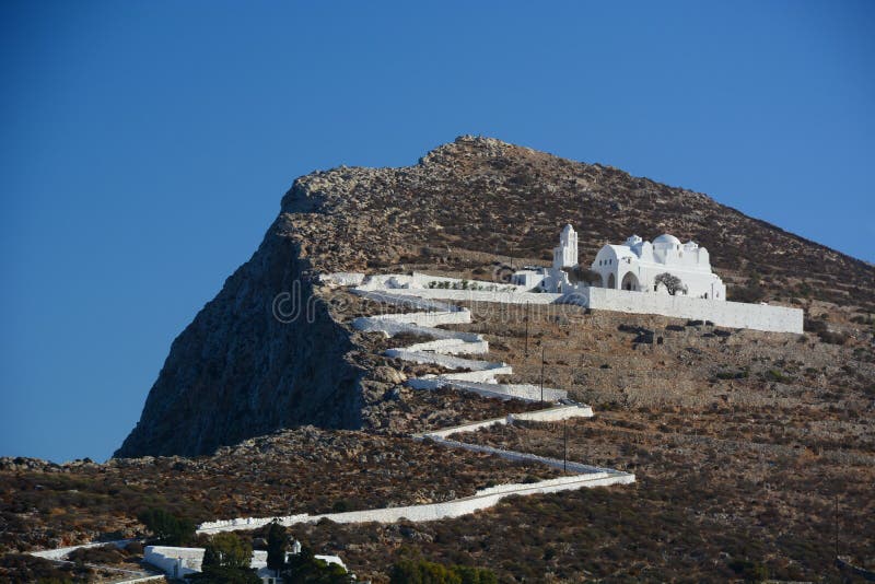 La iglesia de Panagia Chora, Folegandros Islas de Cícladas Grecia