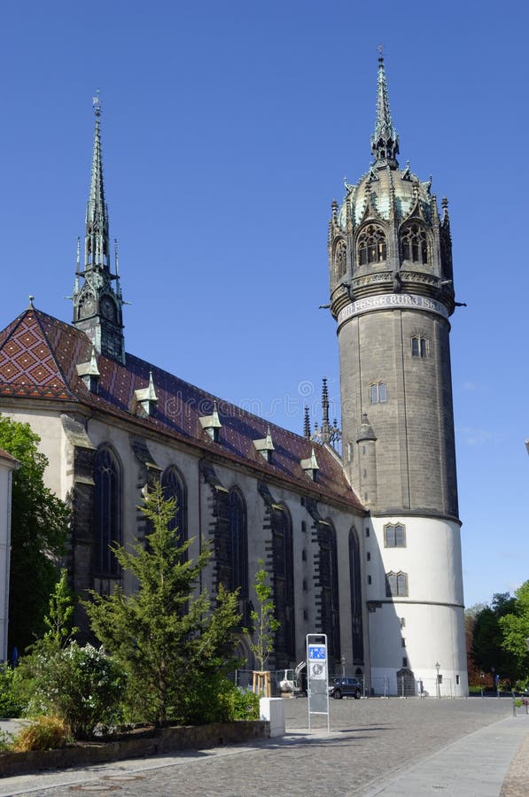 Puerta De La Iglesia De Todos Los Santos, Wittenberg Imagen de archivo