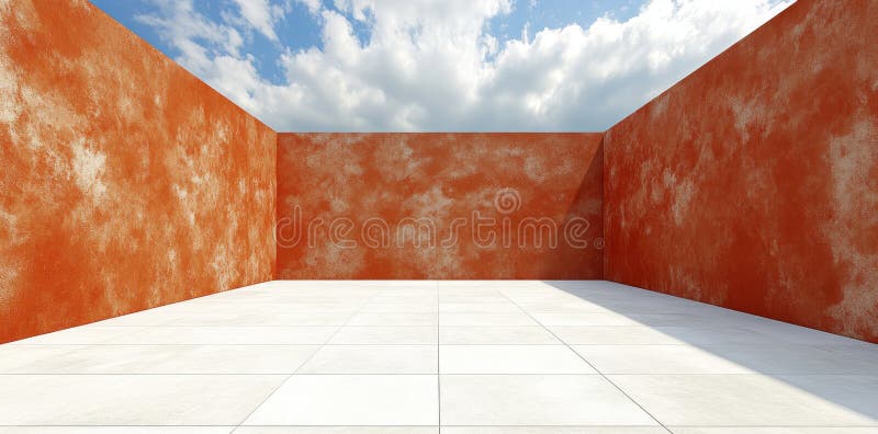 La imagen representa un templo asiático con una pared roja que rodea un patio bajo un cielo sereno que recuerda a un viaje fotografía de archivo