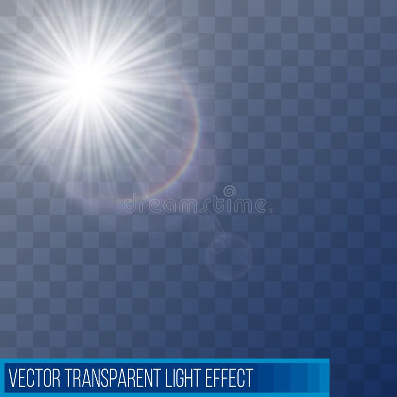 La lente especial de la luz del sol del vector señala por medio de luces efecto luminoso Flash de Sun que brilla con los rayos y stock de ilustración La lente especial de la luz del sol del vector señala por medio de luces efecto luminoso Flash de Sun que brilla con los rayos y stock de ilustración
