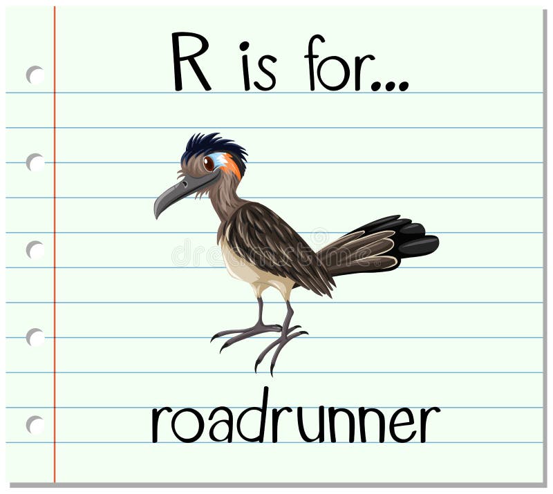 La lettera R di Flashcard è per il roadrunner royalty illustrazione gratis La lettera R di Flashcard è per il roadrunner royalty illustrazione gratis