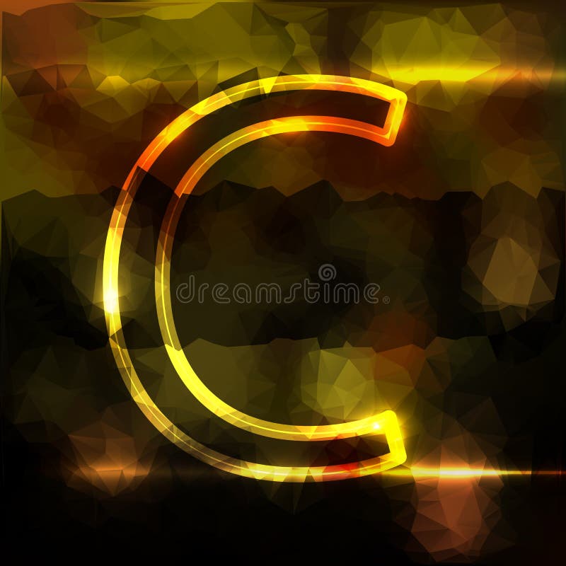 La lettera è al neon con un grande capitale Su illustrazione di stock La lettera è al neon con un grande capitale Su illustrazione di stock