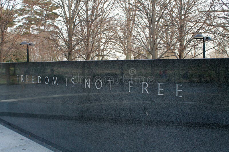 Freedom is not free at korean war memorial in Washington dc in wintertime. Freedom is not free at korean war memorial in Washington dc in wintertime