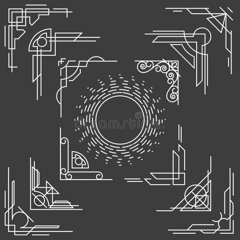 La ligne mince linéaire cadre de conception accule le vecteur illustration stock La ligne mince linéaire cadre de conception accule le vecteur illustration stock