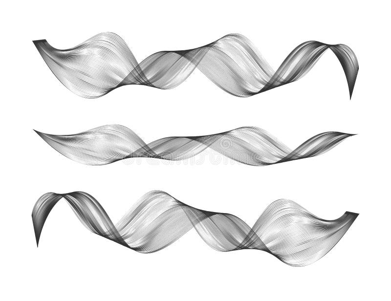 La linea astratta elemento della curva regolare di progettazione ha stilizzato l'onda di musica