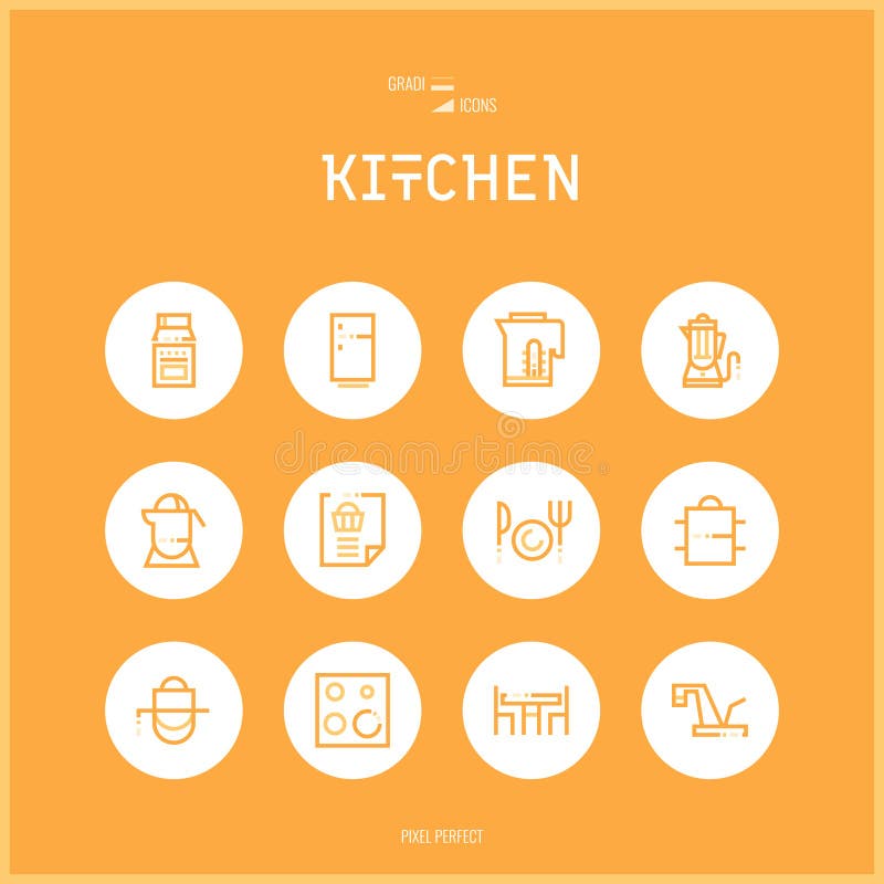 La linea icone del colorfuul ha messo la raccolta della cucina ed alimenti di cottura royalty illustrazione gratis La linea icone del colorfuul ha messo la raccolta della cucina ed alimenti di cottura royalty illustrazione gratis