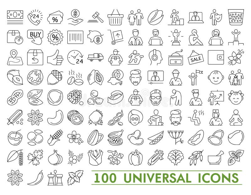 La linea sottile insieme esclusivo delle icone delle icone XXL contiene: interfaccia universale, navigazione, la gente, deposito illustrazione di stock La linea sottile insieme esclusivo delle icone delle icone XXL contiene: interfaccia universale, navigazione, la gente, deposito illustrazione di stock
