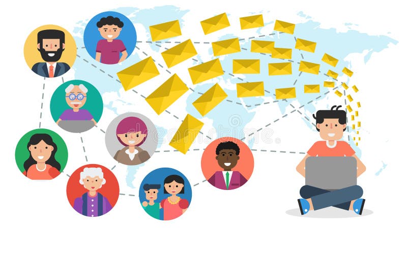La livraison d'email mondiale illustration stock La livraison d'email mondiale illustration stock