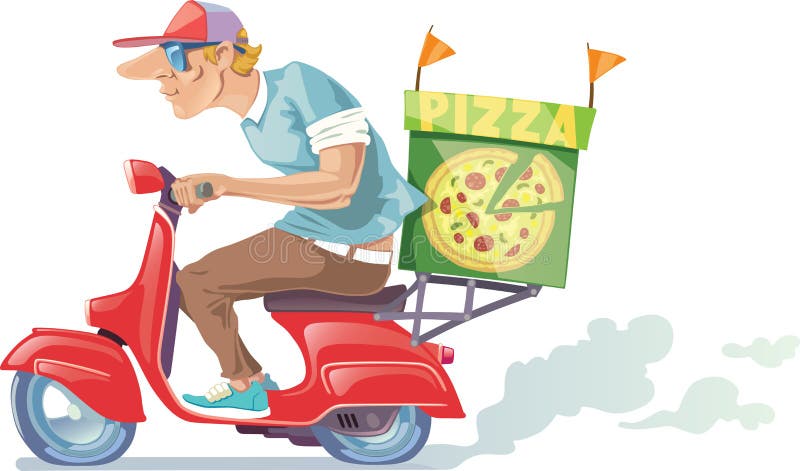 La livraison de pizza illustration de vecteur La livraison de pizza illustration de vecteur