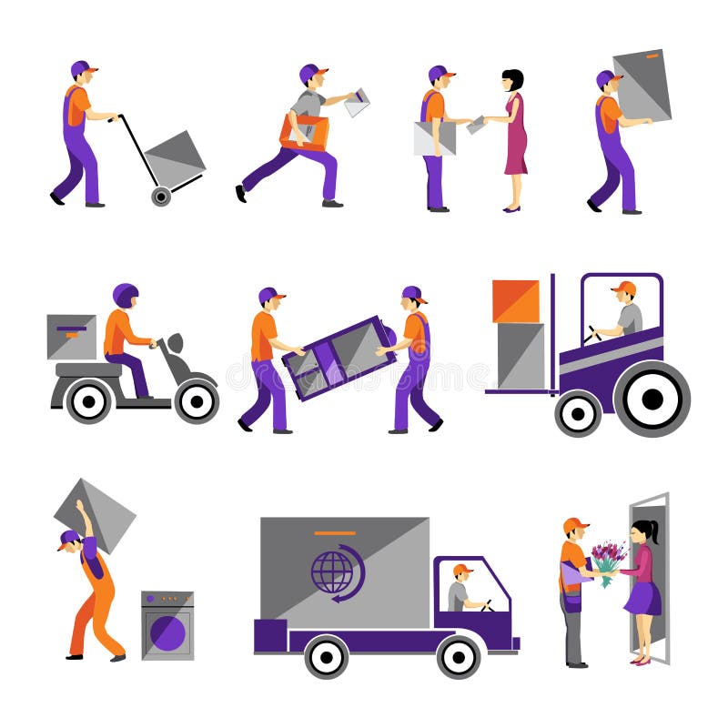 La livraison, messagerie, fret de personne logistique illustration libre de droits La livraison, messagerie, fret de personne logistique illustration libre de droits
