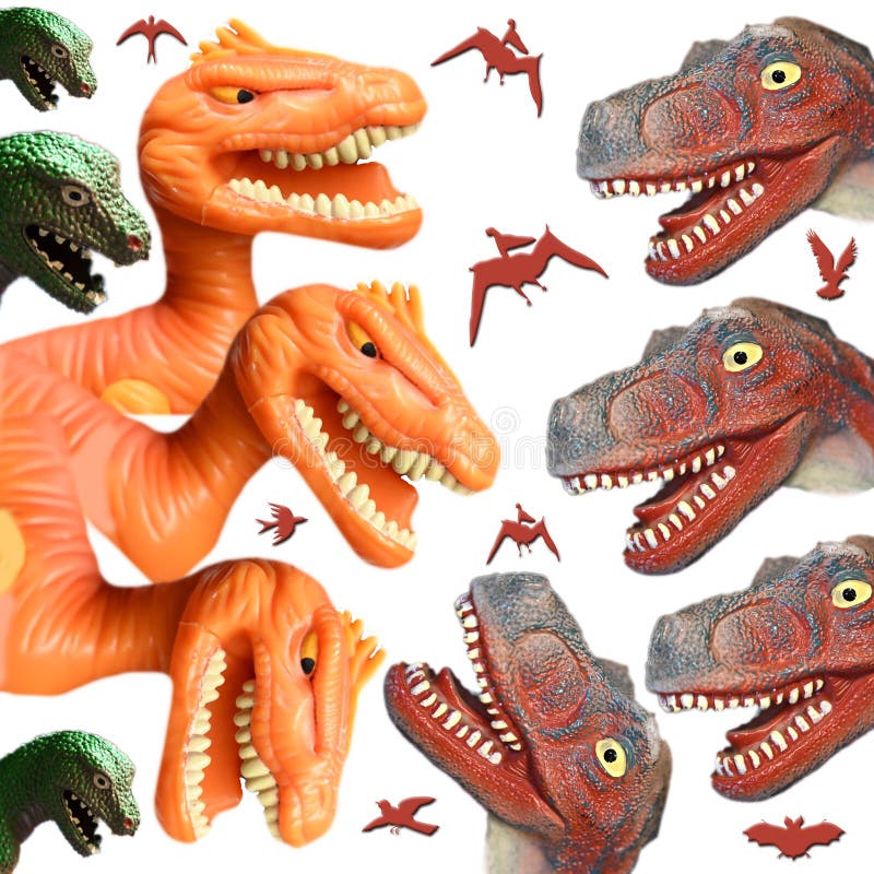 La Lucha Contra Los Dinosaurios Plásticos Stock de ilustración -  Ilustración de rojo, dinosaurios: 165693769