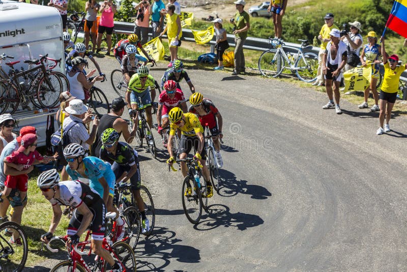 La lucha para el amarillo - Tour de France 2016 fotos de archivo La lucha para el amarillo - Tour de France 2016 fotos de archivo