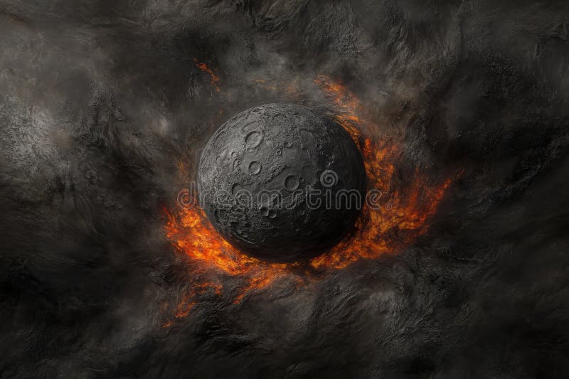 La Luna esplode e frammenta in un ambiente cosmico a causa di una drammatica presenza celestiale. Generato dall'AI