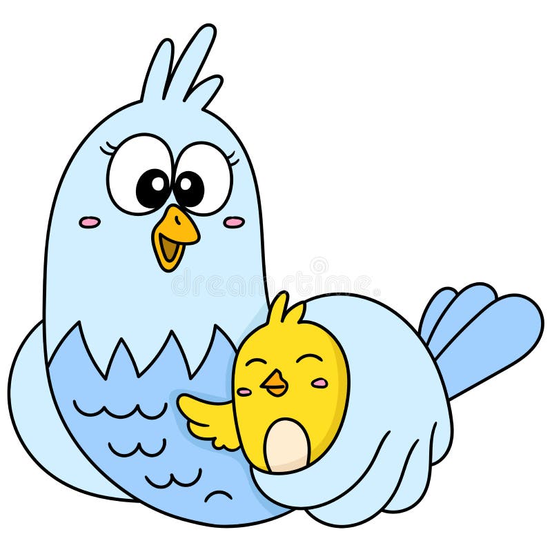 La Madre Pájaro Está Cuidando De Su Joven Doodle Kawaii. Imagen De Icono De  Doodle Ilustración del Vector - Ilustración de emoticono, drenaje: 207705139