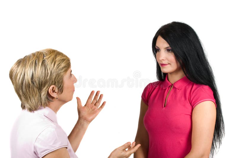 Mother and daughter have a conversation,the young woman listen her mom very attentive while the senior woman giving some advices or trying to help in some decisions,you can watch also in this collection series:. Mother and daughter have a conversation,the young woman listen her mom very attentive while the senior woman giving some advices or trying to help in some decisions,you can watch also in this collection series: