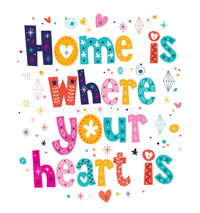 La maison est où votre coeur est citation illustration de vecteur La maison est où votre coeur est citation illustration de vecteur