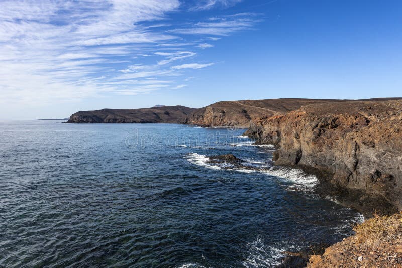 La Majada Volcanic Beach on the East Coast of Fuerteventura Stock Photo La Majada Volcanic Beach on the East Coast of Fuerteventura Stock Photo