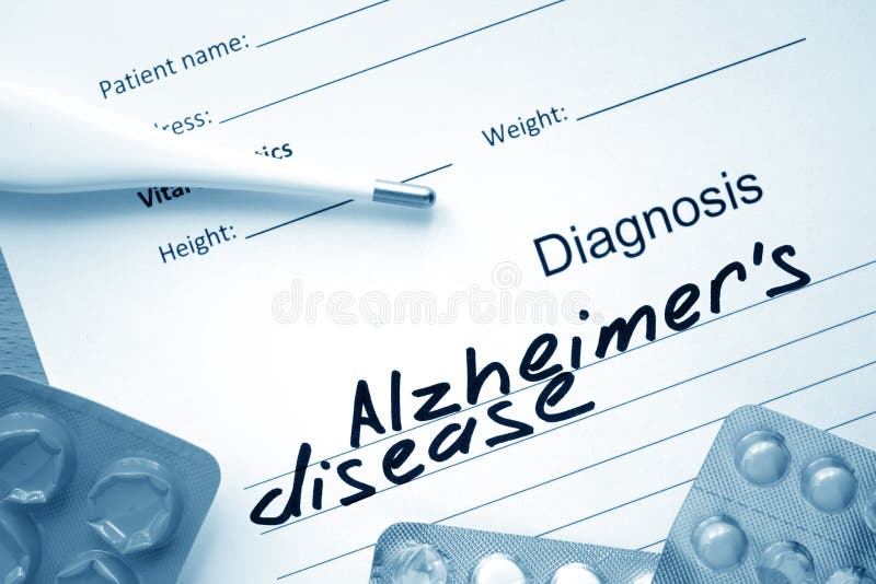 La maladie et comprimés d'Alzheimers de diagnostic photo libre de droits La maladie et comprimés d'Alzheimers de diagnostic photo libre de droits