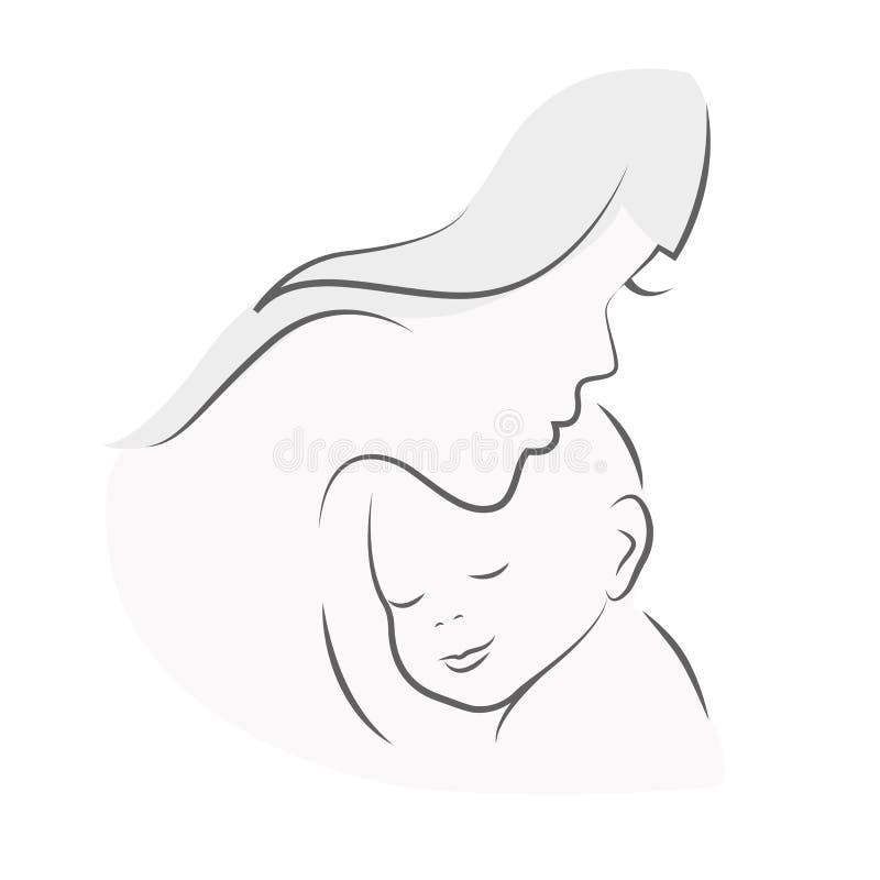 La Mamá De La Madre Y Del Bebé Abraza Su Dibujo Lineal Del Niño Ilustración  del Vector - Ilustración de ilustraciones, maternidad: 126161450