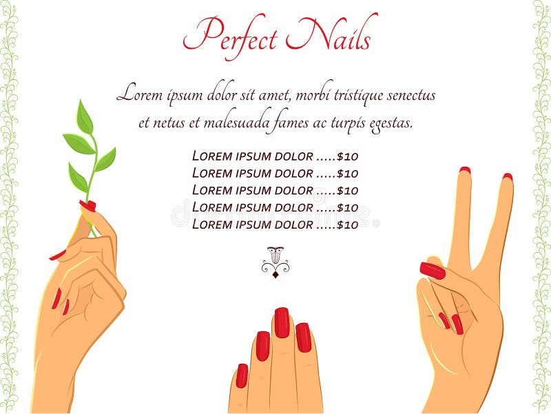 La manicura da la plantilla del vector ilustración del vector La manicura da la plantilla del vector ilustración del vector