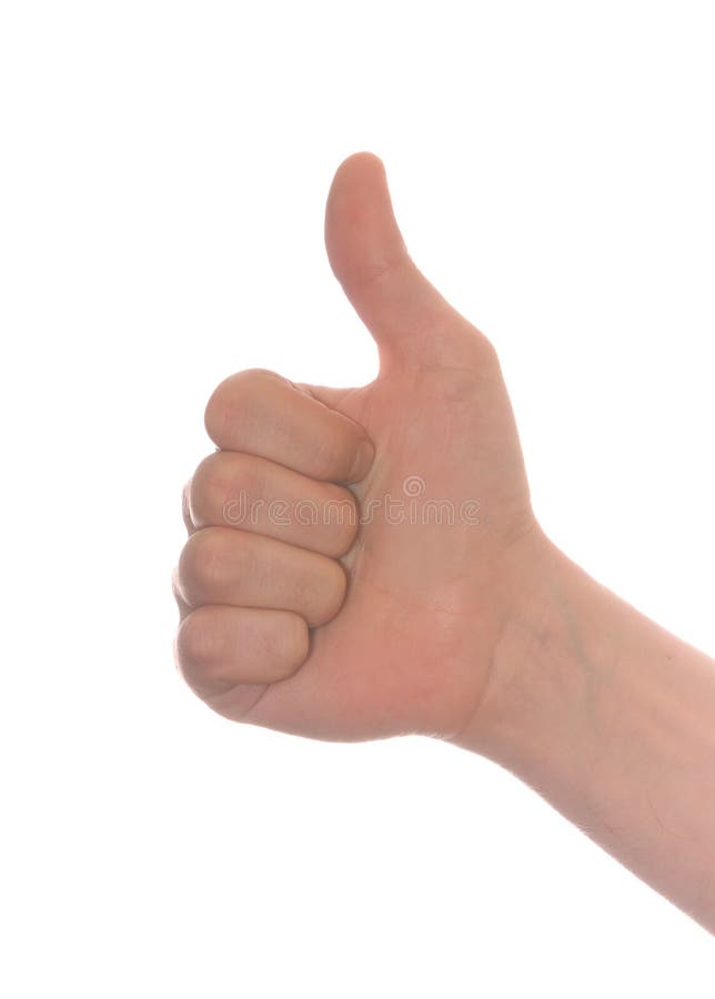 La mano degli uomini a forma di buoni compone i pollici immagine stock libera da diritti La mano degli uomini a forma di buoni compone i pollici immagine stock libera da diritti