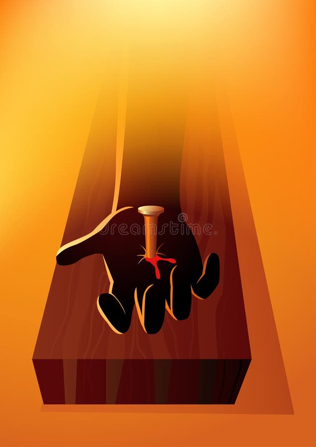 La mano di Jesus Christ ha inchiodato all'incrocio royalty illustrazione gratis La mano di Jesus Christ ha inchiodato all'incrocio royalty illustrazione gratis