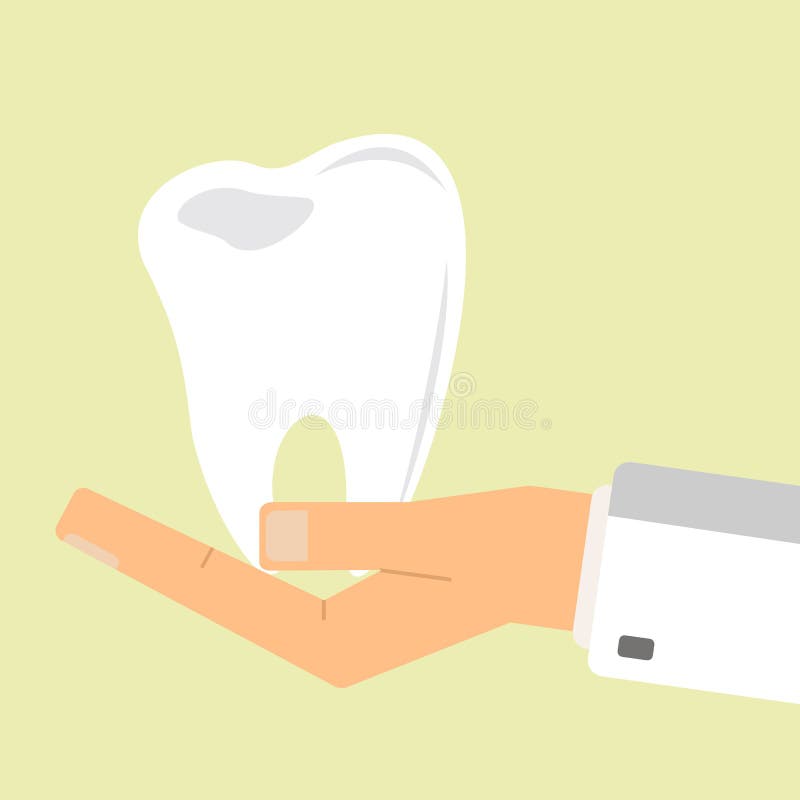 La mano di medico che tiene i denti umani Concetto di sanità illustrazione vettoriale La mano di medico che tiene i denti umani Concetto di sanità illustrazione vettoriale