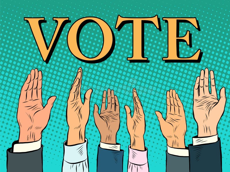 La mano di voto prende una voce di supporto illustrazione vettoriale