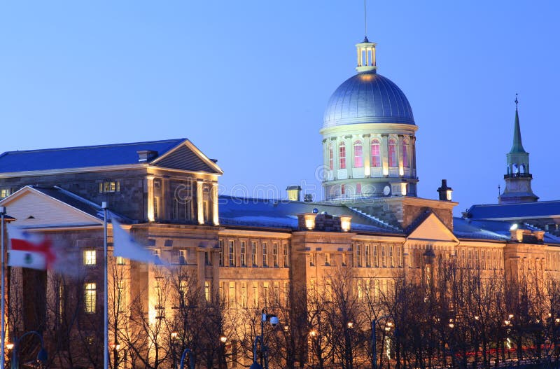 La Marche Bonsecours au crépuscule, Montréal photo libre de droits La Marche Bonsecours au crépuscule, Montréal photo libre de droits