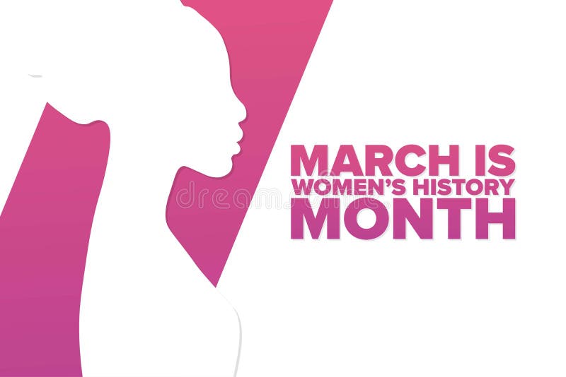 La marcia è il mese della storia delle donne. concetto di vacanza. modello per il poster della scheda banner in background con tes