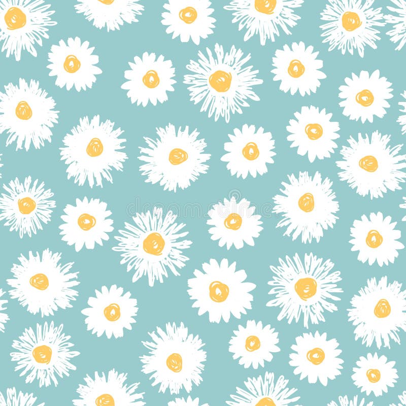 La margherita semplice fiorisce il modello senza cuciture illustrazione di stock