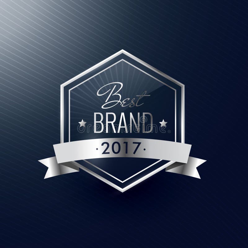 La meilleure marque du label réaliste de luxe d'argent d'année illustration de vecteur La meilleure marque du label réaliste de luxe d'argent d'année illustration de vecteur