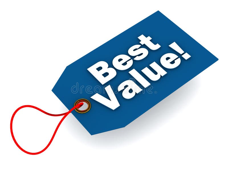 Best value tag in blue, over white background, concept of value and economy products and service. Best value tag in blue, over white background, concept of value and economy products and service