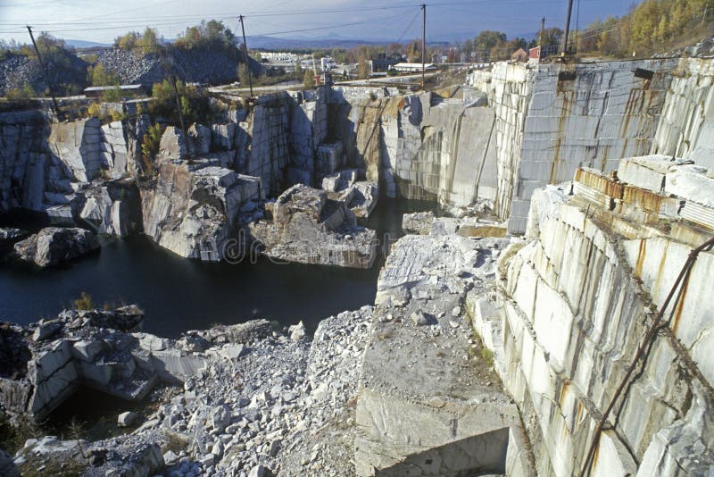 La mina monumental más grande del granito de la barra, VT