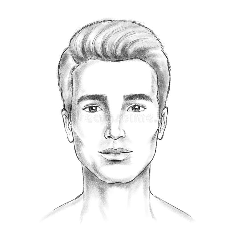 La mirada digital de la pintura de las ilustraciones del bosquejo de la cara del hombre le gusta el lápiz stock de ilustración La mirada digital de la pintura de las ilustraciones del bosquejo de la cara del hombre le gusta el lápiz stock de ilustración