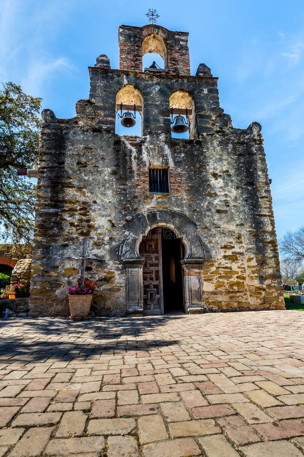 La missione spagnola storica Espada, il Texas immagini stock libere da diritti La missione spagnola storica Espada, il Texas immagini stock libere da diritti
