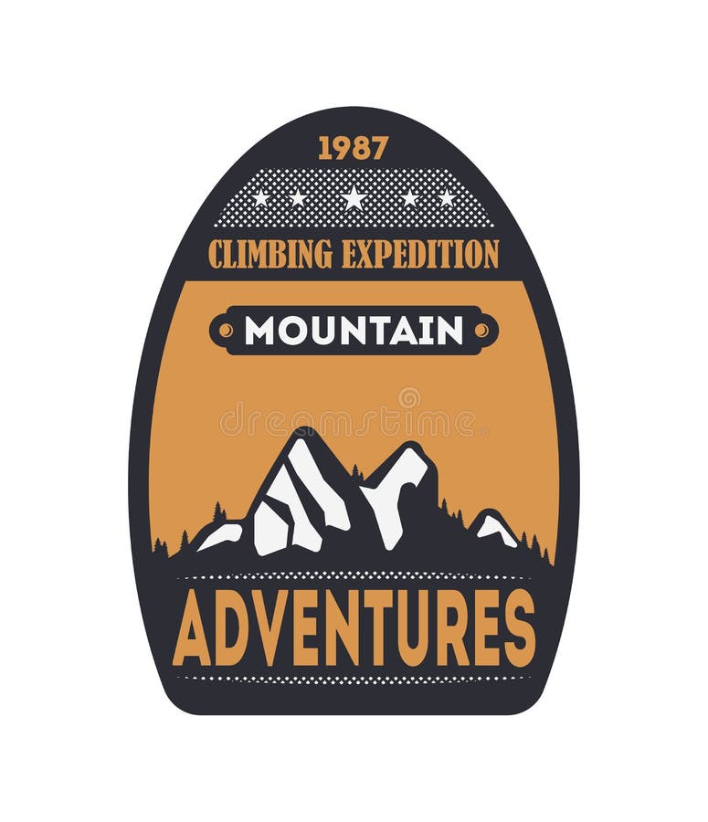 La montaña se aventura la insignia aislada vintage libre illustration La montaña se aventura la insignia aislada vintage libre illustration
