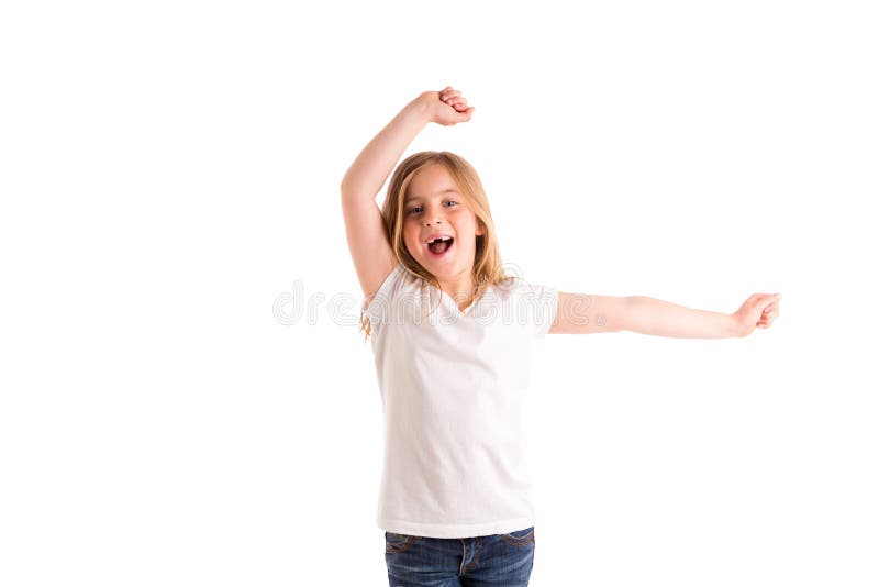 La muchacha rubia del niño melló el fuerte viento de salto en el pelo fotografía de archivo libre de regalías La muchacha rubia del niño melló el fuerte viento de salto en el pelo fotografía de archivo libre de regalías