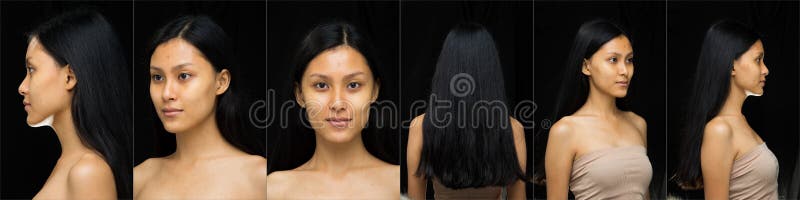 La mujer asiática antes de aplicar compone estilo de pelo imagen de archivo libre de regalías La mujer asiática antes de aplicar compone estilo de pelo imagen de archivo libre de regalías