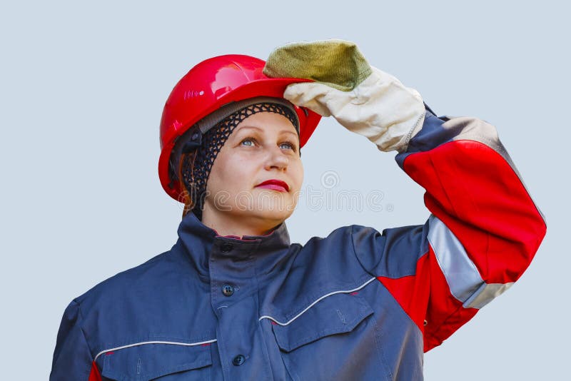 La Mujer En Ropa De Funcionamiento Protección Trabajo Bajo Construcción Imagen de archivo - de dedos, viajar: 110229549