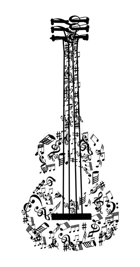 La musica nota la chitarra illustrazione vettoriale La musica nota la chitarra illustrazione vettoriale
