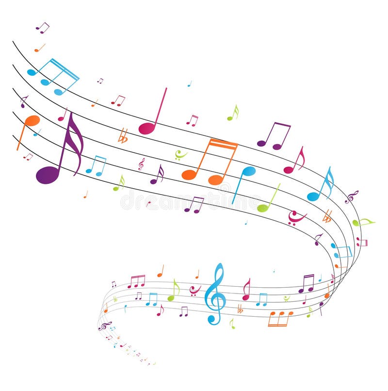 La musica variopinta nota la priorità bassa illustrazione di stock